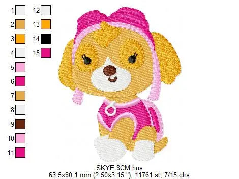 Paw Patrol embroidery designs - Baby boy embroidery design machine embroidery pattern - Zuma Chase Rubble Skye Marshall Ryder Rocky Marcia Embroidery