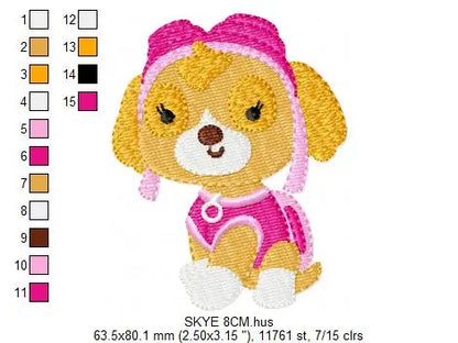 Paw Patrol embroidery designs - Baby boy embroidery design machine embroidery pattern - Zuma Chase Rubble Skye Marshall Ryder Rocky Marcia Embroidery