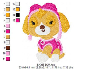 Paw Patrol embroidery designs - Baby boy embroidery design machine embroidery pattern - Zuma Chase Rubble Skye Marshall Ryder Rocky