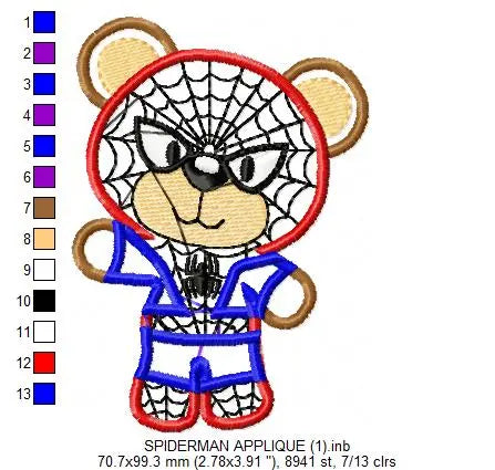 Hero Bear embroidery design machine embroidery pattern - Superman, Captain America, Spiderman, Batman, Green Lantern, Thor,  Flash,  Marvel Marcia Embroidery