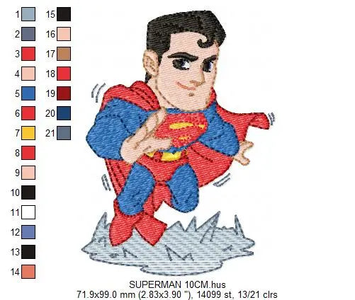Superman embroidery design machine embroidery pattern Marcia Embroidery