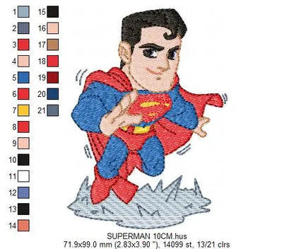 Superman embroidery design machine embroidery pattern Marcia Embroidery