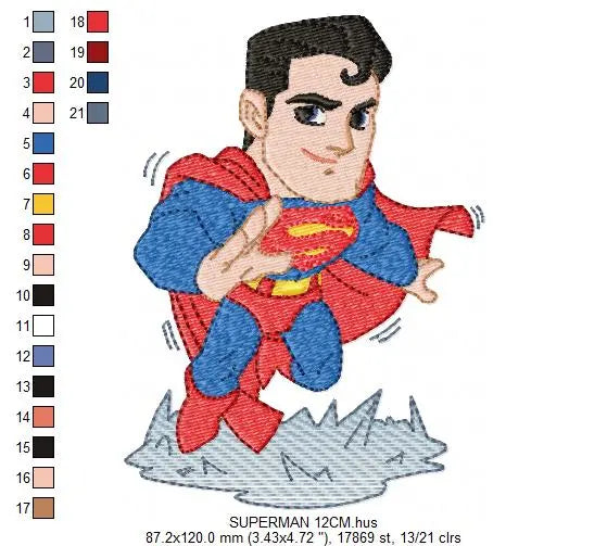Superman embroidery design machine embroidery pattern Marcia Embroidery