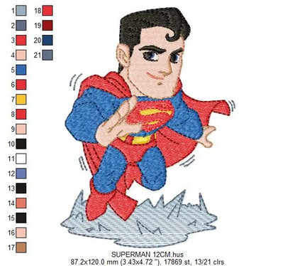 Superman embroidery design machine embroidery pattern Marcia Embroidery