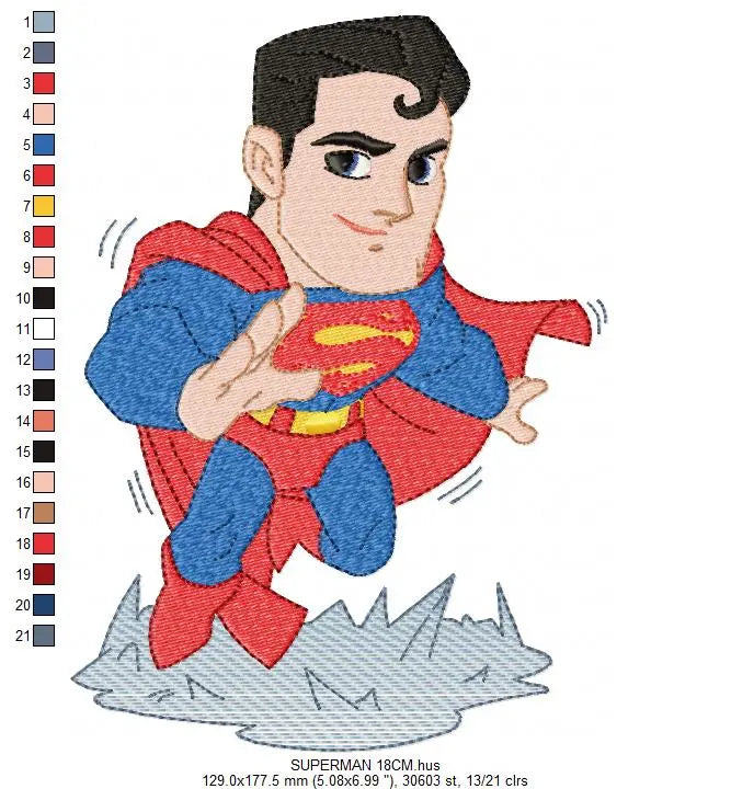 Superman embroidery design machine embroidery pattern Marcia Embroidery