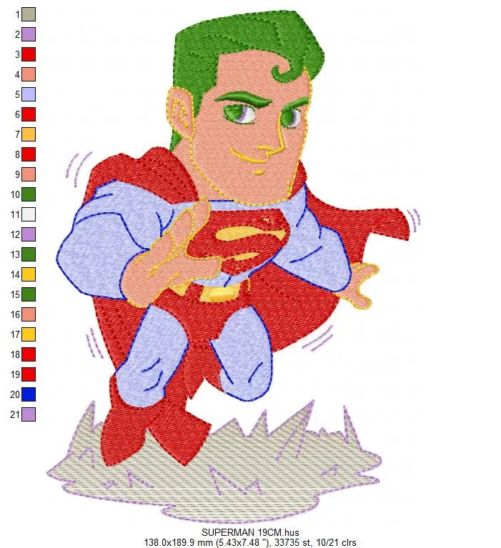 Superman embroidery design machine embroidery pattern Marcia Embroidery