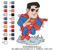 Load image into Gallery viewer, Superman embroidery design machine embroidery pattern
