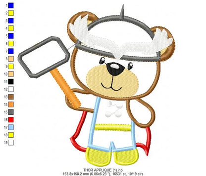 Hero Bear embroidery design machine embroidery pattern - Superman, Captain America, Spiderman, Batman, Green Lantern, Thor,  Flash,  Marvel Marcia Embroidery