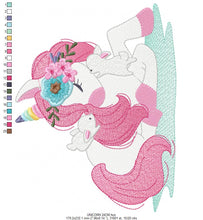 Laden Sie das Bild in den Galerie-Viewer, Unicorn embroidery designs - Baby girl embroidery design machine embroidery pattern - Unicorns embroidery file - newborn embroidery nursery
