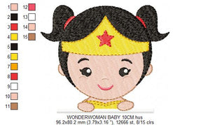 Wonder Woman embroidery design machine embroidery pattern