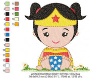 Laden Sie das Bild in den Galerie-Viewer, Wonder Woman embroidery design machine embroidery pattern
