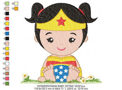 Wonder Woman embroidery design machine embroidery pattern