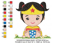 Laden Sie das Bild in den Galerie-Viewer, Wonder Woman embroidery design machine embroidery pattern
