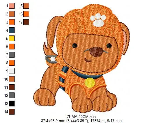 Paw Patrol embroidery designs - Baby boy embroidery design machine embroidery pattern - Zuma Chase Rubble Skye Marshall Ryder Rocky Marcia Embroidery