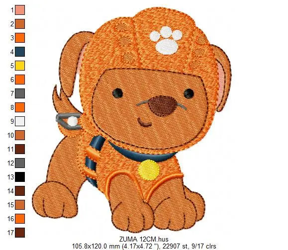 Paw Patrol embroidery designs - Baby boy embroidery design machine embroidery pattern - Zuma Chase Rubble Skye Marshall Ryder Rocky Marcia Embroidery