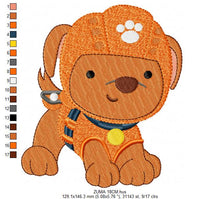 Cargar imagen en el visor de la galería, Paw Patrol embroidery designs - Baby boy embroidery design machine embroidery pattern - Zuma Chase Rubble Skye Marshall Ryder Rocky
