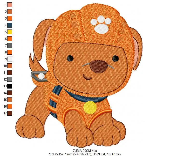 Paw Patrol embroidery designs - Baby boy embroidery design machine embroidery pattern - Zuma Chase Rubble Skye Marshall Ryder Rocky Marcia Embroidery