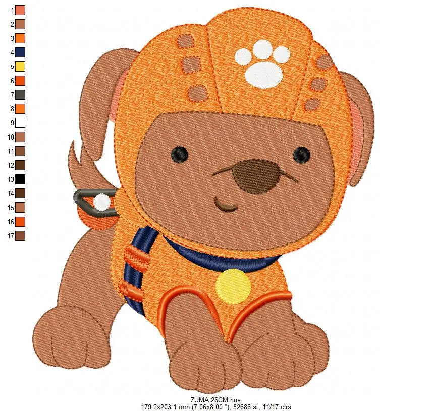Paw Patrol embroidery designs - Baby boy embroidery design machine embroidery pattern - Zuma Chase Rubble Skye Marshall Ryder Rocky Marcia Embroidery