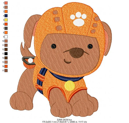 Paw Patrol embroidery designs - Baby boy embroidery design machine embroidery pattern - Zuma Chase Rubble Skye Marshall Ryder Rocky Marcia Embroidery