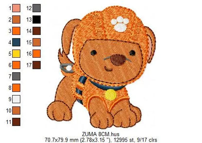 Paw Patrol embroidery designs - Baby boy embroidery design machine embroidery pattern - Zuma Chase Rubble Skye Marshall Ryder Rocky Marcia Embroidery
