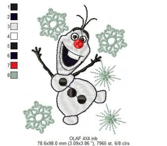 Olaf embroidery design machine embroidery pattern Marcia Embroidery