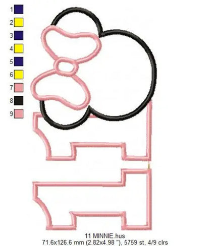 Minnie Numbers set embroidery design machine embroidery pattern Marcia Embroidery