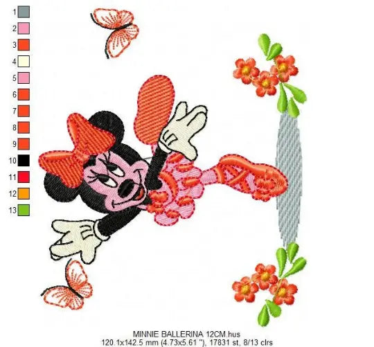 Minnie embroidery design machine embroidery pattern Marcia Embroidery