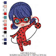 Cargar imagen en el visor de la galería, Ladybug embroidery design machine embroidery pattern
