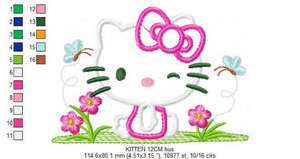 Hello Kitty embroidery design machine embroidery pattern