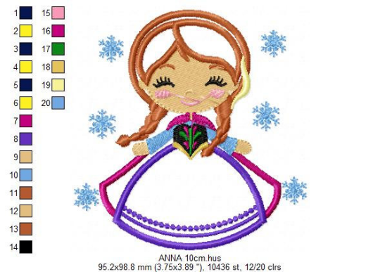 Frozen embroidery designs - Disney Princess embroidery design machine embroidery pattern - princess applique design - Anna Elsa embroidery