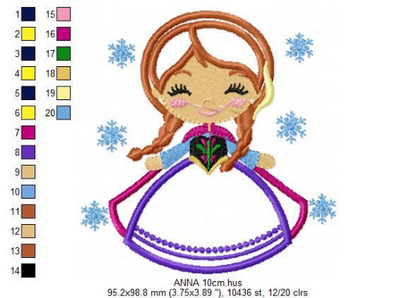 Frozen embroidery designs - Disney Princess embroidery design machine embroidery pattern - princess applique design - Anna Elsa embroidery