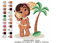 Load image into Gallery viewer, Princess Moana embroidery design machine embroidery pattern
