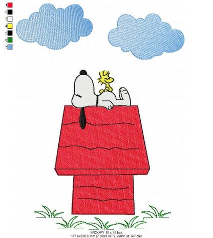Snoopy embroidery design machine embroidery pattern