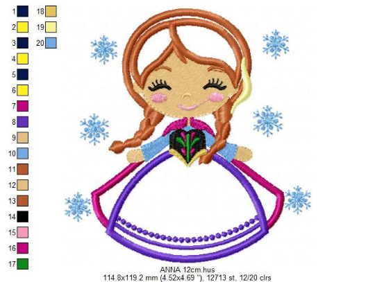 Frozen embroidery designs - Disney Princess embroidery design machine embroidery pattern - princess applique design - Anna Elsa embroidery