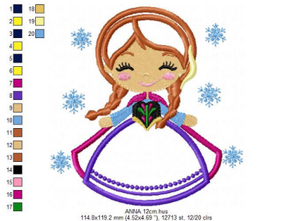 Frozen embroidery designs - Disney Princess embroidery design machine embroidery pattern - princess applique design - Anna Elsa embroidery