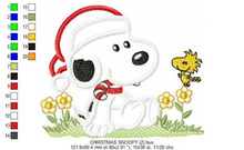 Charger l&#39;image dans la galerie, Xmas Snoopy embroidery design machine embroidery pattern
