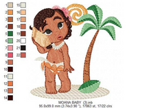 Charger l&#39;image dans la galerie, Princess Moana embroidery design machine embroidery pattern
