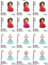 Carica l&#39;immagine nel visualizzatore di Gallery, Disney Princess embroidery design machine embroidery pattern - Elsa, Anna, Ariel, Moana and Elena
