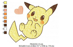 Pikachu embroidery design machine embroidery pattern