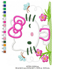 Cargar imagen en el visor de la galería, Hello Kitty embroidery design machine embroidery pattern
