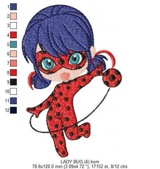 Ladybug embroidery design machine embroidery pattern Marcia Embroidery