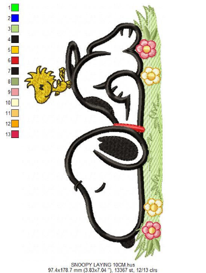 Snoopy embroidery design machine embroidery pattern – Marcia Embroidery