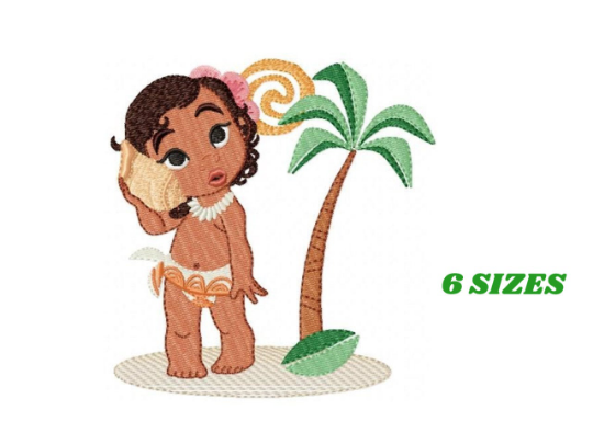 Princess Moana embroidery design machine embroidery pattern