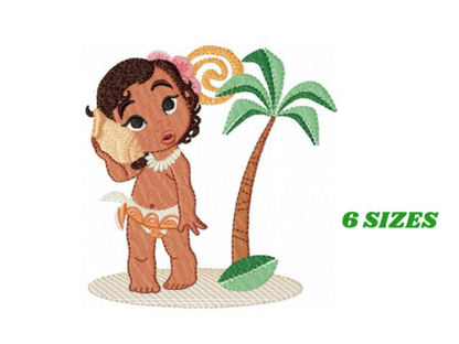 Princess Moana embroidery design machine embroidery pattern