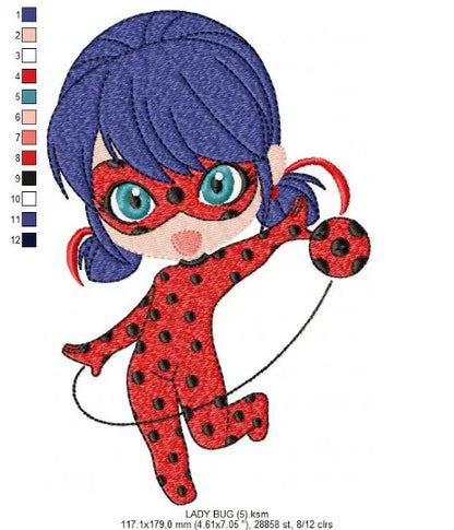 Ladybug embroidery design machine embroidery pattern Marcia Embroidery