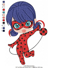 Cargar imagen en el visor de la galería, Ladybug embroidery design machine embroidery pattern
