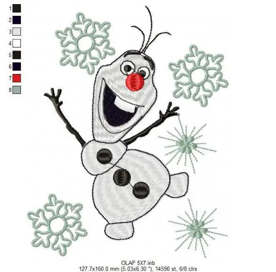 Olaf embroidery design machine embroidery pattern Marcia Embroidery