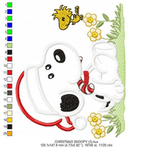 Charger l&#39;image dans la galerie, Xmas Snoopy embroidery design machine embroidery pattern
