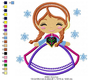 Frozen embroidery designs - Disney Princess embroidery design machine embroidery pattern - princess applique design - Anna Elsa embroidery