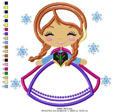 Frozen embroidery designs - Disney Princess embroidery design machine embroidery pattern - princess applique design - Anna Elsa embroidery